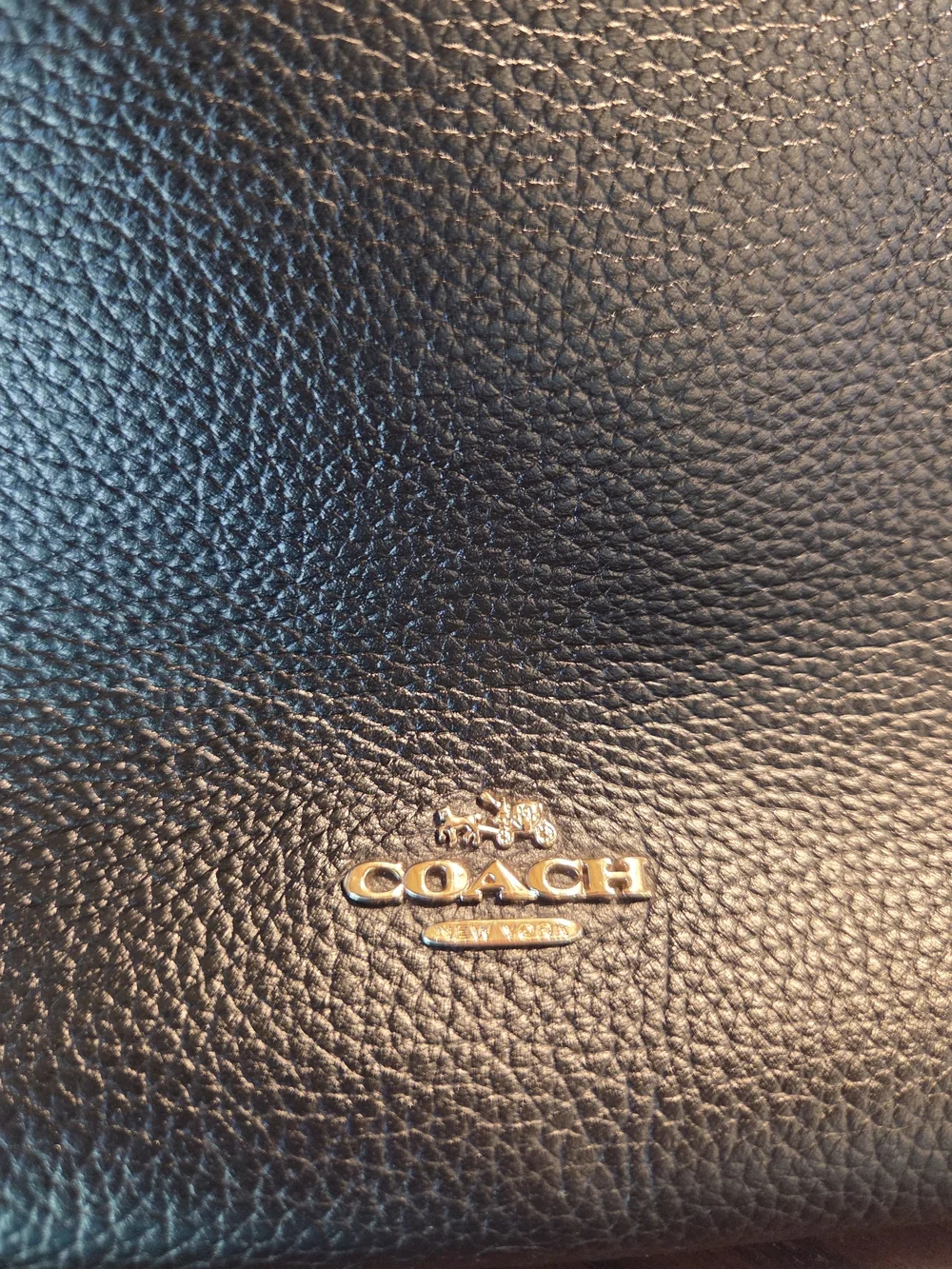 COACH Black Pebbled Leather Turnlock Chain Tote Bag 27 - Style 57107
